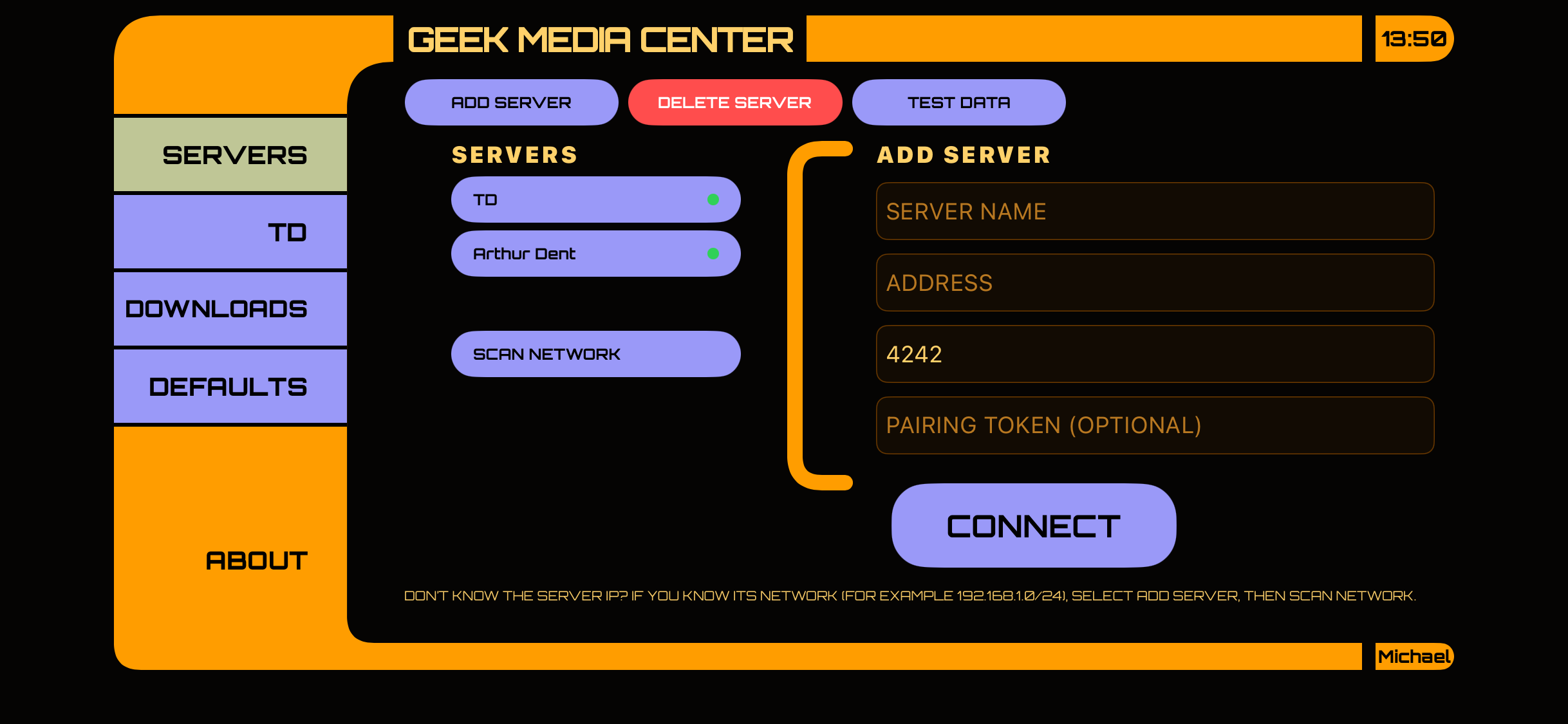 Multiple server connections